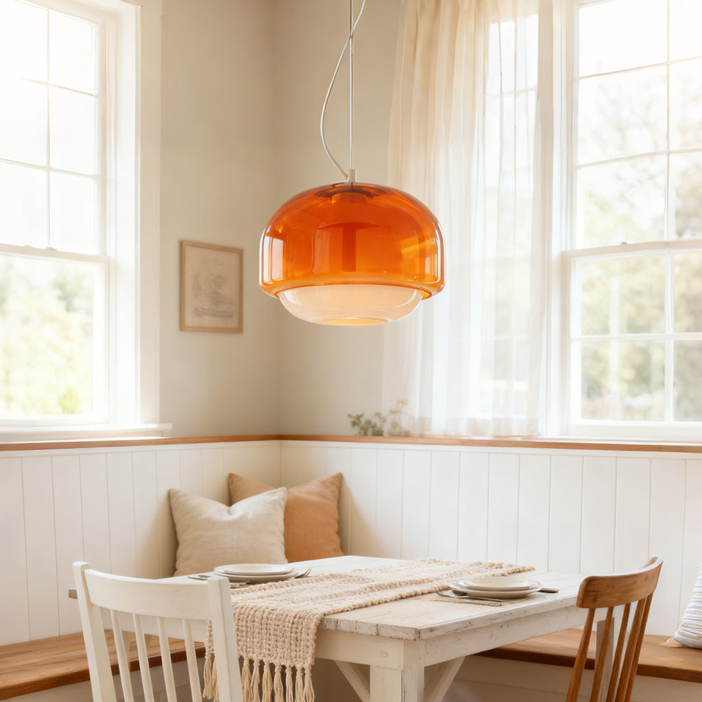 Nordic Round Double-Dome Colored Glass Pendant Light | LuciaLiving