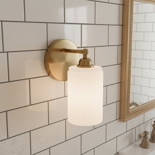 Stella Vintage Ribbed Glass Wall Sconce