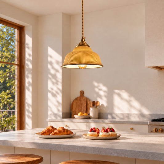 Doireann Vintage Ceramic Dome Pendant Light