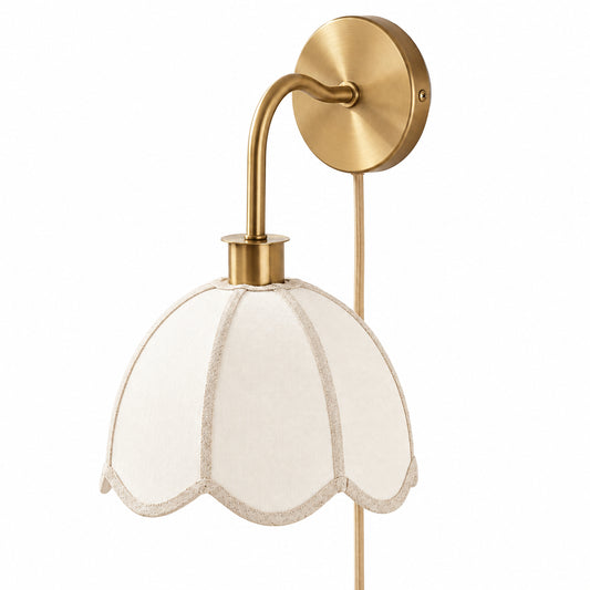Dewin Modern Linen Curved Petal Wall Sconce