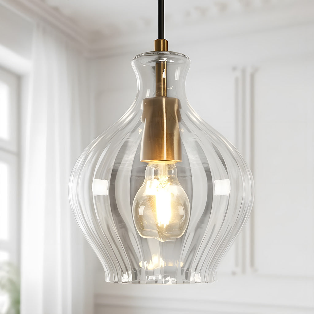 Mid-century Brass Pendant Light | Kitchen Island Lamp | Lucia Living