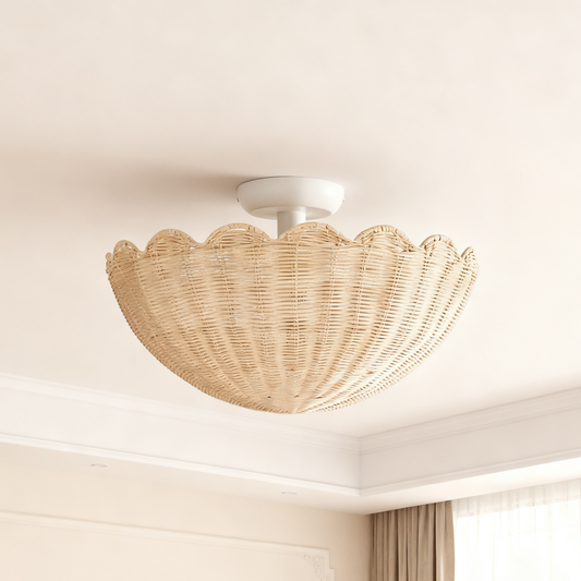 Oscar Bohemian Rattan Flower Ceiling Light