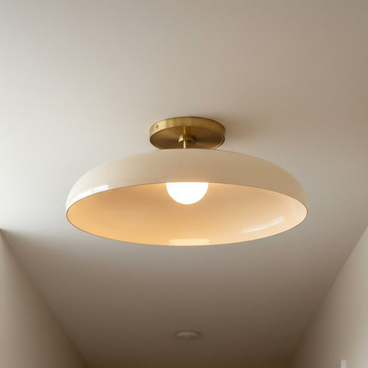Cora Modern Champagne Glass Disc Ceiling Light