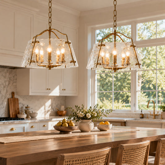 Serenlor Vintage Hammered Glass Pendant Light
