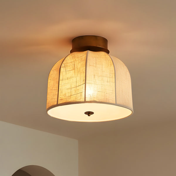 Vanna Vintage Linnen Trompet Plafondlamp
