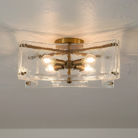 Aura Modern Water Ripple Glass Ceiling Light