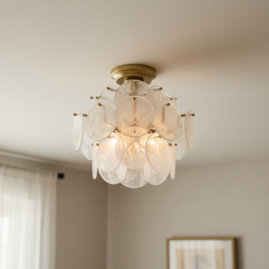 Kriôs Modern Luxury Disc Round Glass Ceiling Light