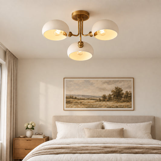 Blodwen Vintage Ceramic Semi Flush Mount Ceiling Light