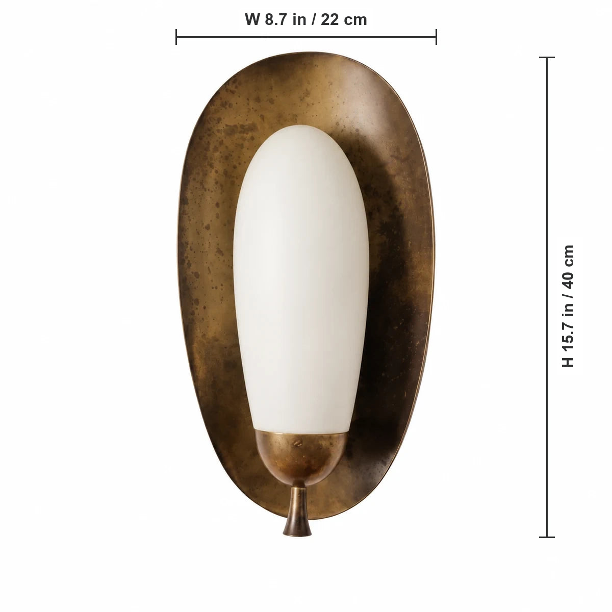 Wall sconce dimensions 8.7 inches wide and 15.7 inches high