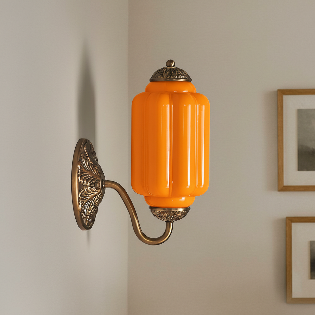 Lumi Vintage Milk Glass Oiled Brass Eloise Sconce