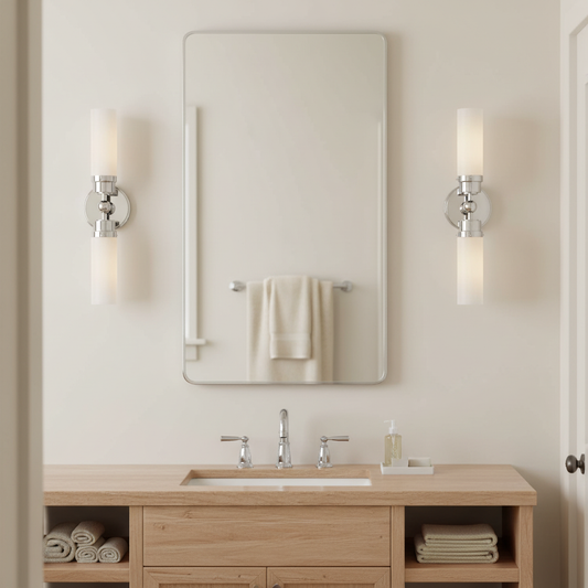 Coralie Industrial Tube Glass Double Sconce