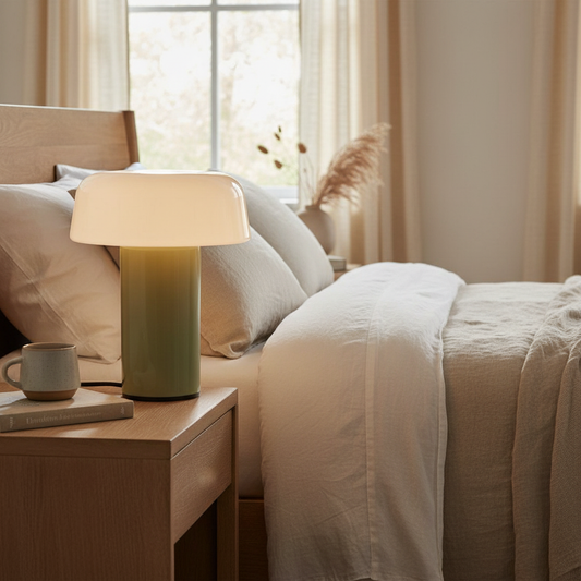 Lachesis Modern Geometric Mushroom Colorful Glass Table Lamp