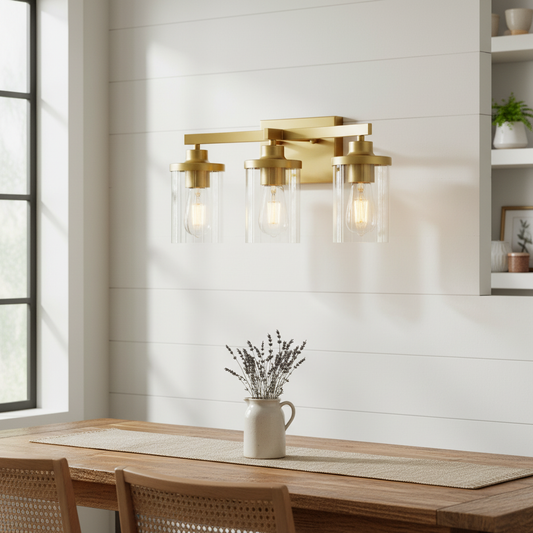 Selene Modern Tube Clear Glass Wall Sconce