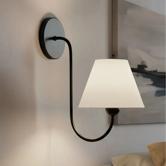 Morpheus Contemporary Linen Shade Swoop Sconce