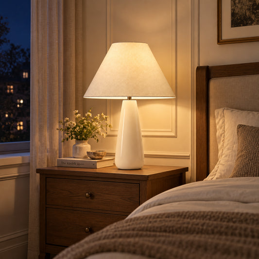 Pthir Modern Minimalist Concrete Taper Table Light