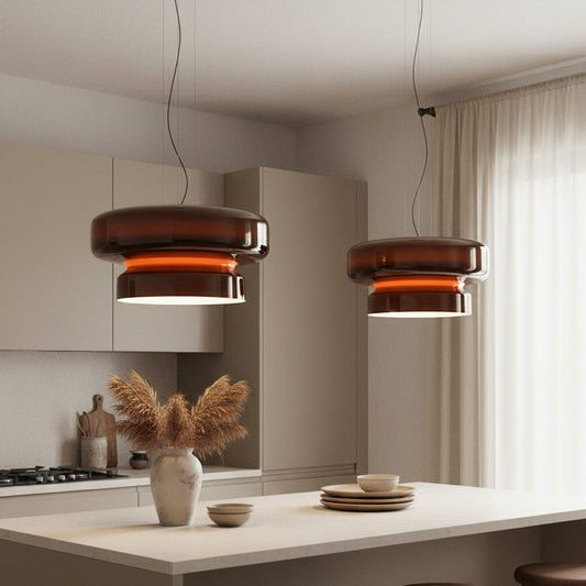 Arthur Modern Curved Glass Pendant Light