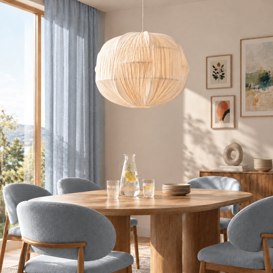 Llefelys Contemporary Linen Balloon Pendant Light