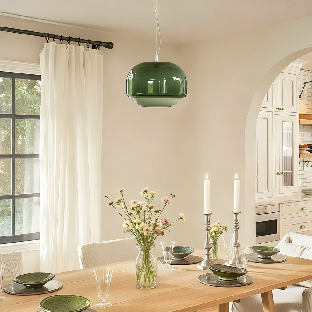 Nordic Round Double-Dome Colored Glass Pendant Light | LuciaLiving