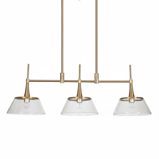 Renée Mid-Century Modern 3-Light Seeded Glass Pendant Light
