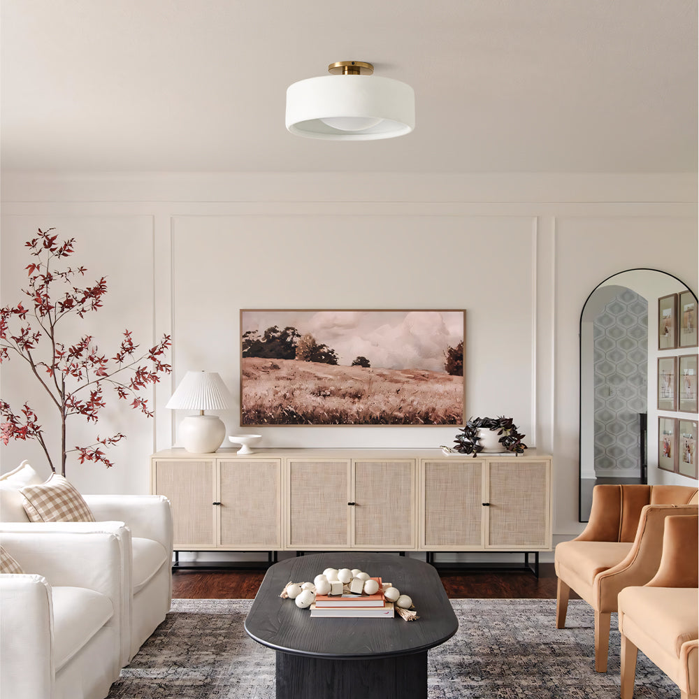 Modern Porcelain Semi Flush Mount Ceiling Light