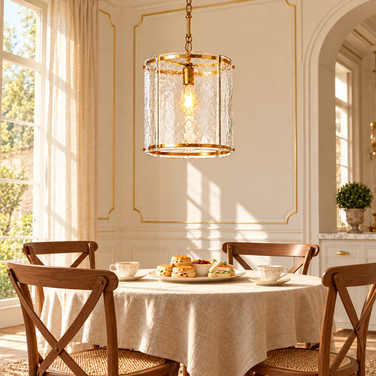 Faou Transitional Ripple Glass Pendant Light