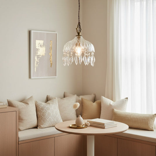 Karina Luxury Grid Crystal Glass Pendant Light