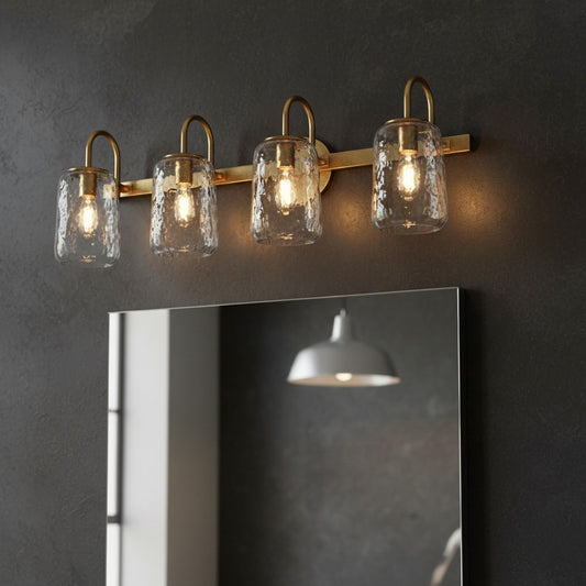 Caspian Modern Hammered Glass Wall Sconce
