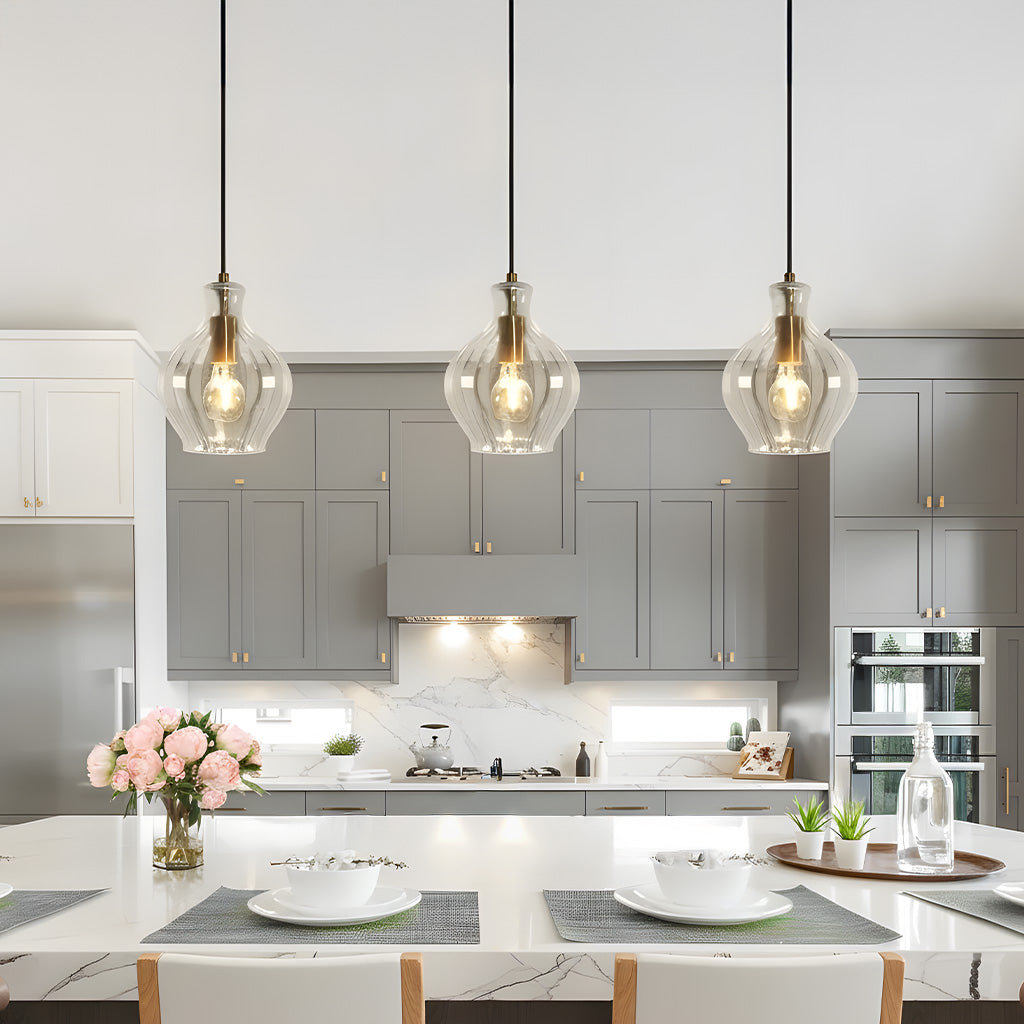Mid-century Brass Pendant Light | Kitchen Island Lamp | Lucia Living