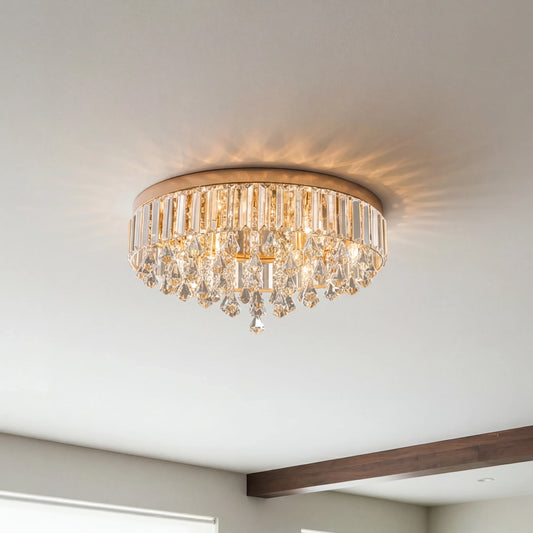 Genevieve Glam Crystal Flush Mount Ceiling Light