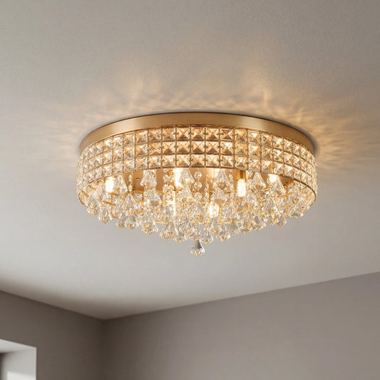 Genevieve Glam Crystal Flush Mount Ceiling Light