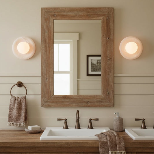 Rhea Modern Natural Gravure Onyx Glass Globe Wall Sconce