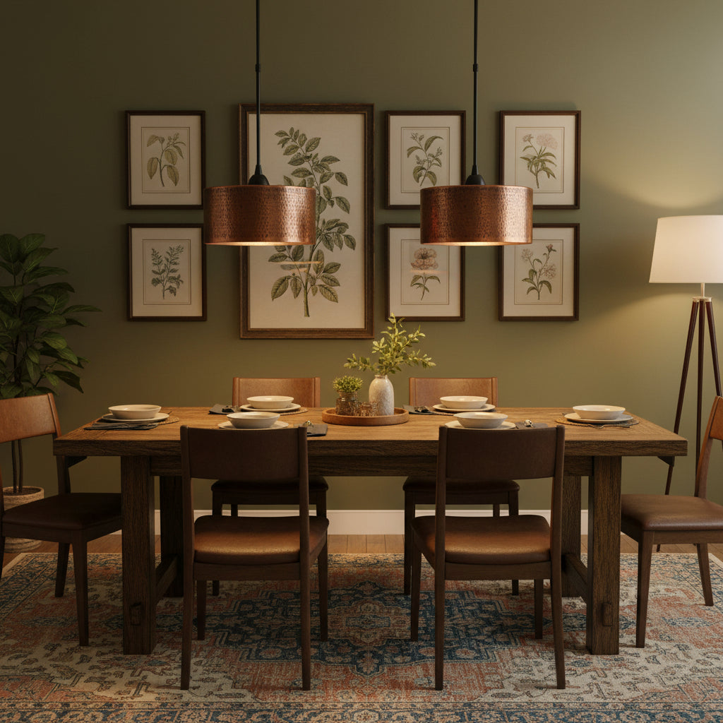 Vintage Hammered Copper Drum Pendant Light | LuciaLiving – Lucia