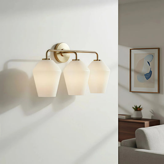 Elara Modern Glass Metal Geometric Wall Sconce