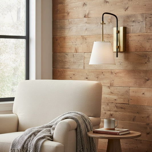 Isabella Modern Metal Linen Wall Sconce