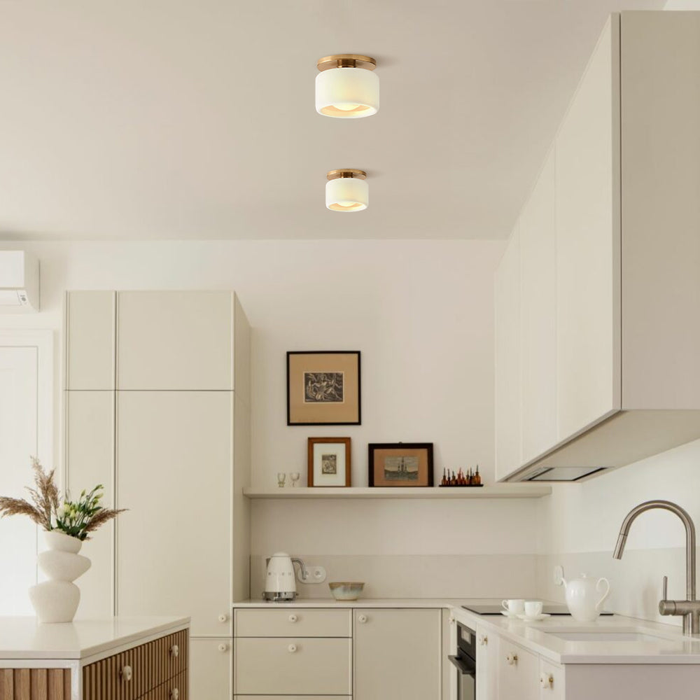 Modern Porcelain Semi Flush Mount Ceiling Light