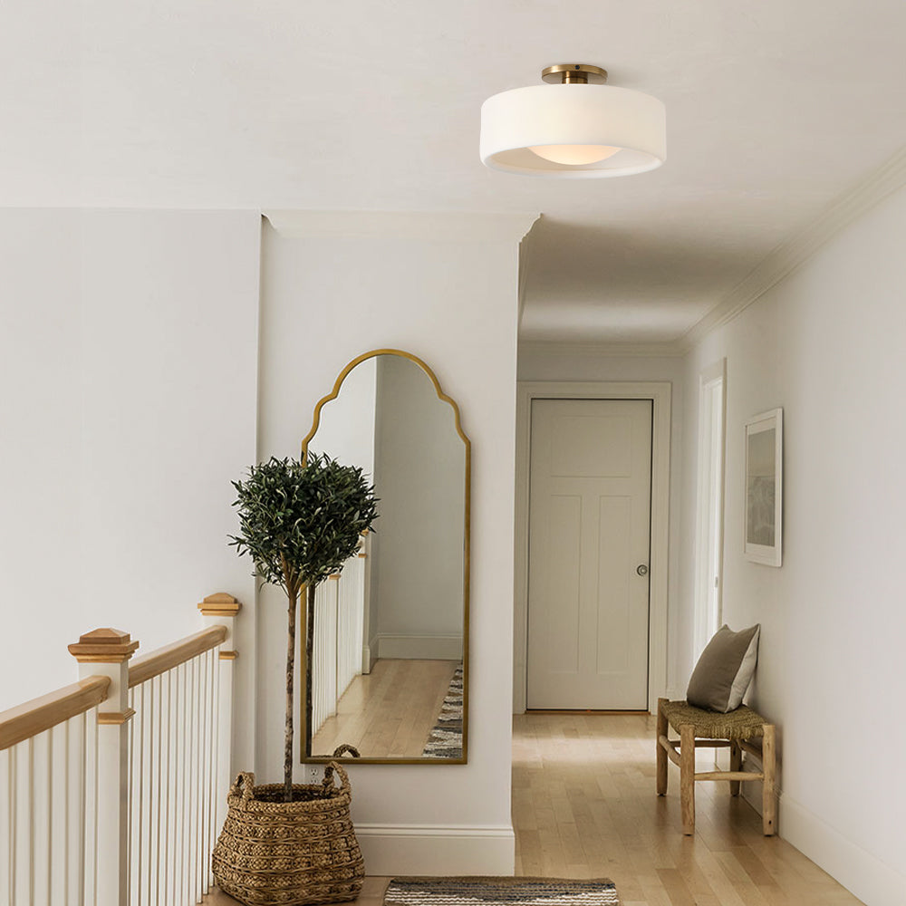 Modern Porcelain Semi Flush Mount Ceiling Light