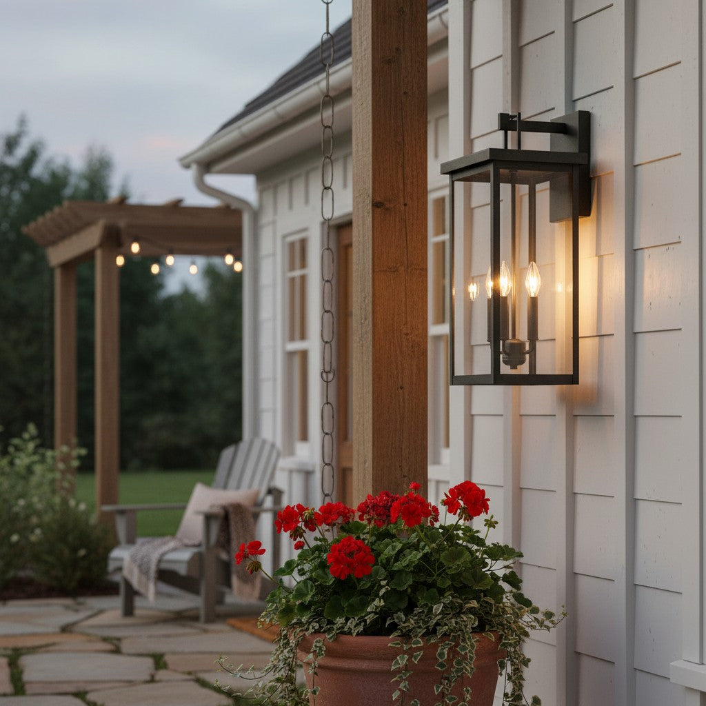 Minimalist Modern 3-Light Large Black Outdoor Wall Light – Lucia
