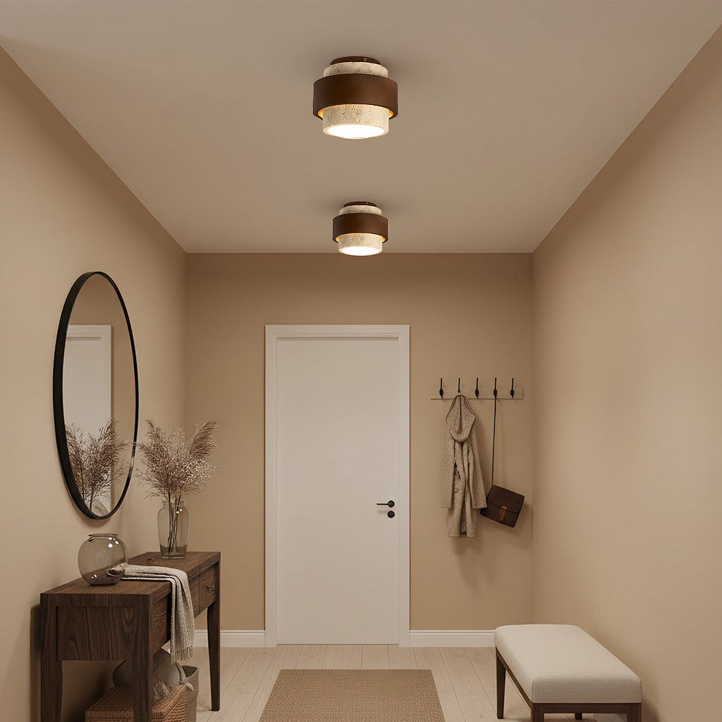Wabi-Sabi Japanese Retro Travertine Corridor Ceiling Light – Lucia