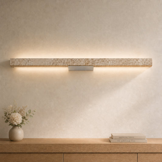 Arven Wabi-Sabi LED Linear Travertine Wall Sconce