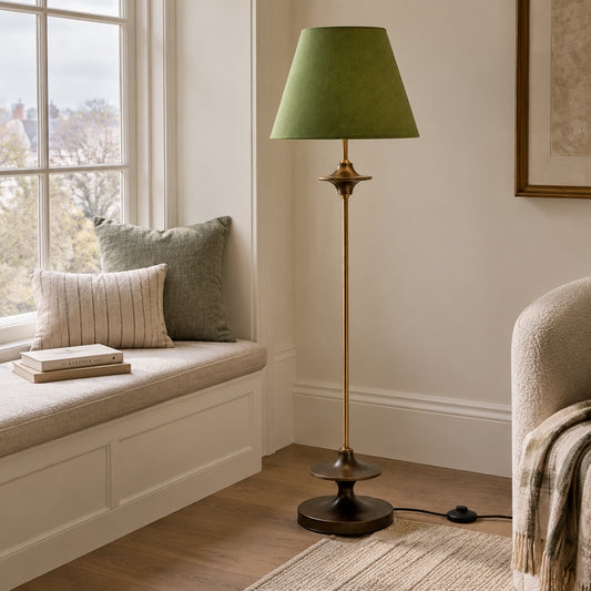 Kael Vintage Fabric Conical Floor Light