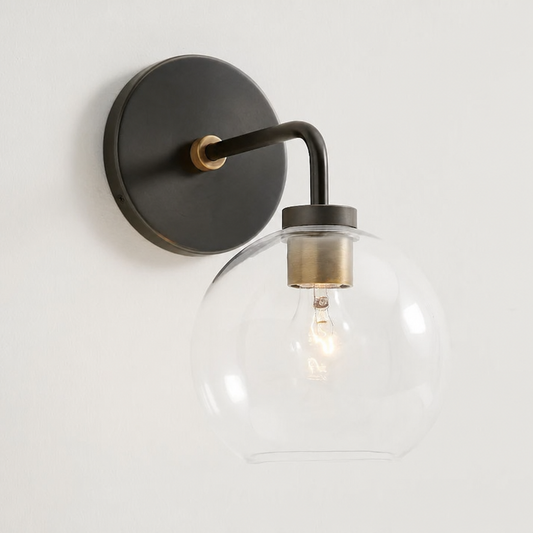 Kaia Modern Globe Glass Wall Sconce