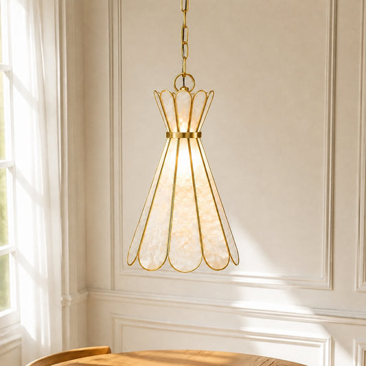 Mira Art Deco Capiz Shell Pendant Light
