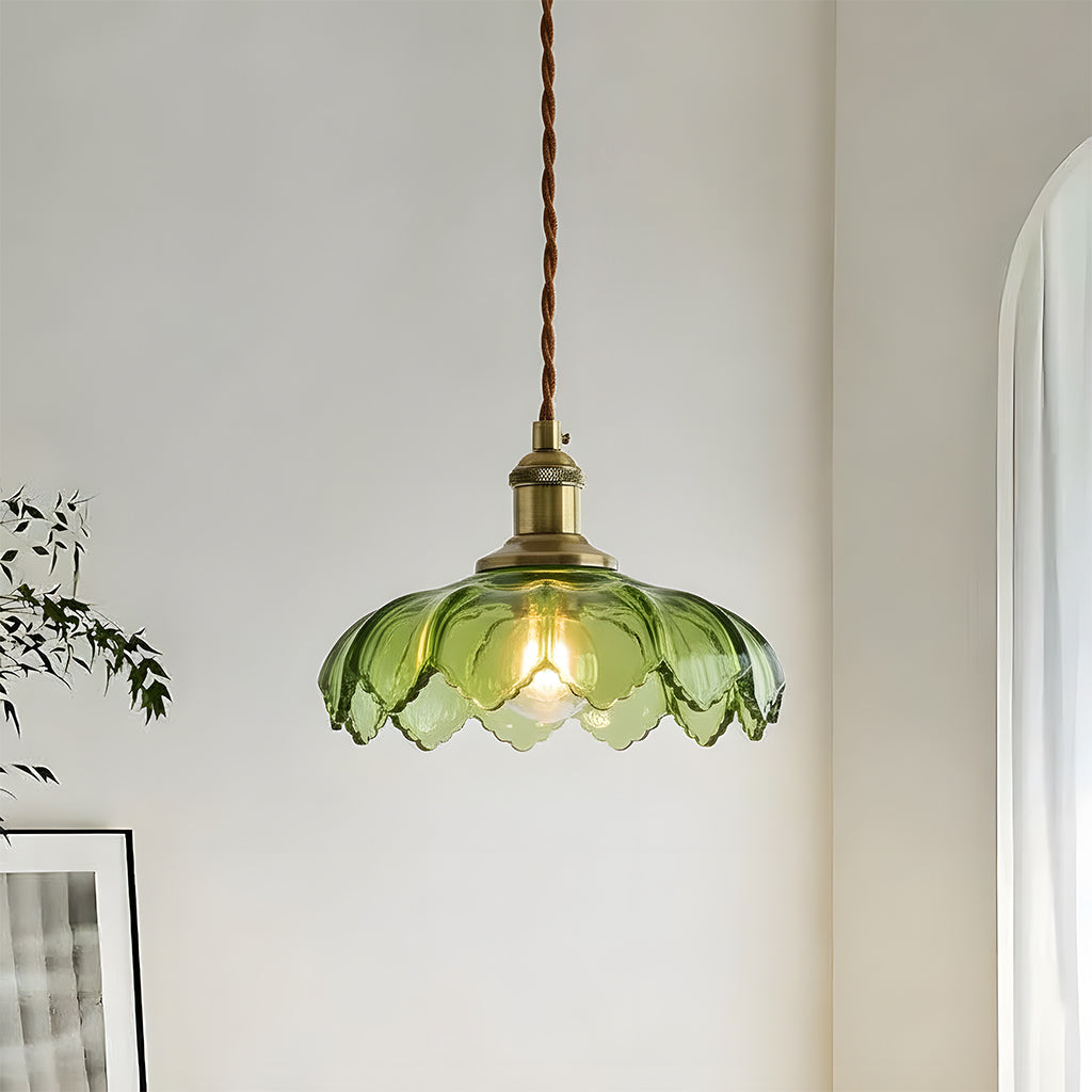 Typhon Retro Pastoral Glass Flower Pendant Light | LuciaLiving