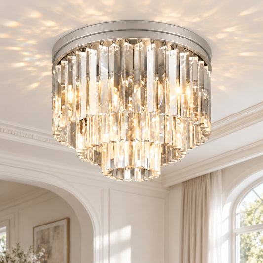 Eilif Luxury Tiered Glass Flush Mount Ceiling Light