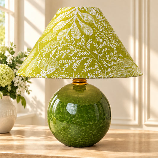 Edern Vintage Green Fabric Ceramic Table Light