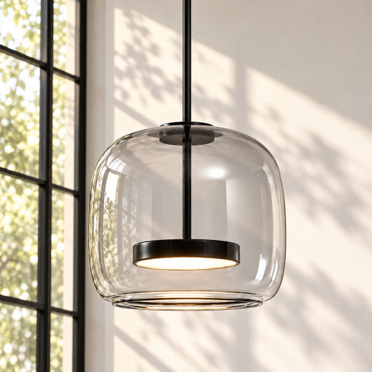 Sim Contemporary Dome Glass Pendant Light