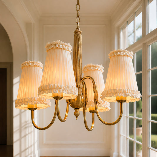 Colburn Vintage Pleated Fabric Elegant Chandelier