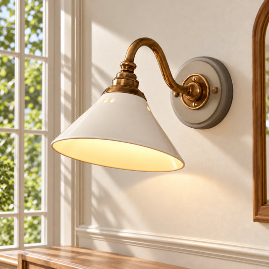 Mochta Vintage Ceramic Conical Wall Sconce