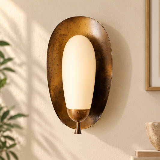 Maelle Sculptural Glass and Alabaster Wall Sconce