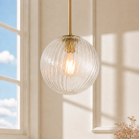Myrren Modern Textured Glass Globe Pendant Light